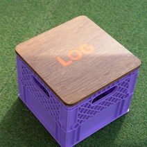 LOG-LAB 캠핑 밀크 우유 박스 상판포함, 핑크, 자작합판