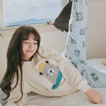투에스벅 스마일베어 밍크수면 잠옷 상하세트
