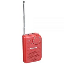 휴대용 AM/FM 포켓 라디오 내장 스피커 레드, Red