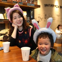 [피앤비유니티] 풍선헤어밴드 동물헤어밴드 동물풍선헤어밴드 동물머리띠 풍선머리띠, 젖소