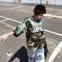 (STREET/Oversize) 카모 오버핏반팔티셔츠