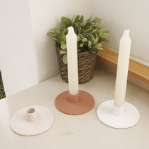[바보사랑] 심플 원형 도자기 촛대 (3color), 옵션:핑크