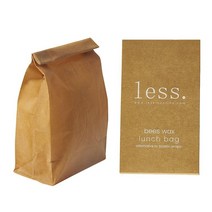 Less. 재사용 가능한 밀랍 런치 백 사이즈 M (샌드위치) 제로 웨이스트 면 런치 랩 플라스틱 프리 대체 보관 가방, Medium