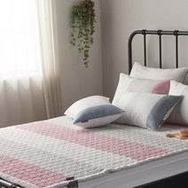 [천삼백케이] [샤이닝홈] 아밍 봉봉 시어서커 침대패드 Q, 핑크