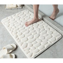 온빛디자인 현관 욕실 발매트 메모리폼 60x40cm, 화이트 60x40 cm