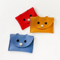 (TD) (집콕) 가죽 강아지 동전 카드지갑 만들기-1인세트, 체리레드