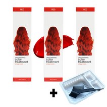 컬러 트리트먼트 셀프 염색약 헤어 틴트 [3개 이상 빗+볼 선물], 01. 레드