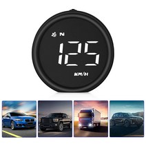 차량용 디지털 HUD GPS 스피드 미터 속도계 HUD, 블랙AND화이트, 1개