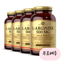 [솔가]-M2-SOLGAR L아르기닌 500mg 엘아르기닌 250식물성개입[[4통]], 250개, 4개