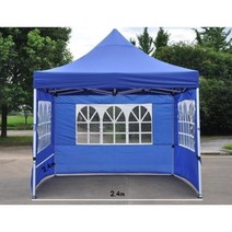 접이식 야외 천막 투명 창문 캐노피 행사용 주차장 창고 방수 튼튼한, 파란색 2.5m x 2.5m 창문 3개