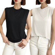 온미올렛 여성 모달 민소매 나시티 2종 세트