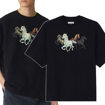 겐조 20FW 호어스 티셔츠 5TS061 4SK 남성 반팔 블랙