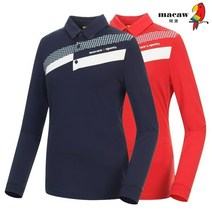 (여성)사선배색포인트카라 티셔츠_MJW3TS30