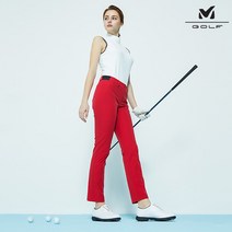 밀레골프 여성 썸머 사이즈컨트롤 스트레치팬츠 레드