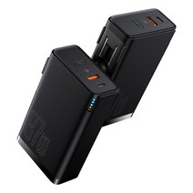 Baseus GaN 87W 2in1 PD3.0 충전기 보조배터리 노트북 맥북 하이브리드, 10000mAh, Black