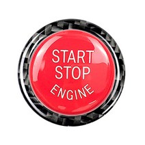 엔진 시작 중지 버튼 교체 커버 + 탄소 섬유 점화 스위치 트림 링 스티커 BMW E90 E92 E93 320i 자동차 인, 04 Red