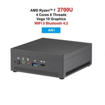 미니pc AMD-라이젠 R5 3750H R7 2700U 미니 PC 베가 10 그래픽 포함 4K UHD Nvme SSD 데스크탑 게임용 컴, 02 16G RAM 512 SSD_04 EU, 02 AN1 R7 2700U