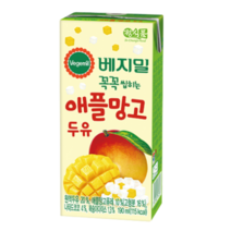 정식품 베지밀 과일이 꼭꼭 씹히는 애플망고 두유 190ml 48팩 고칼슘 건강한 음료 간식 사무실 회사 부모님 대용식 병원 환자용 식사