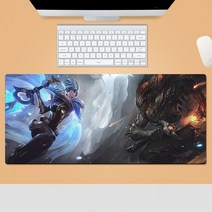KDA 리그 오브 레전드 마우스 장패드 게임 주변 마우스패드 라지 사이즈 내오염성 견디다 창의 기념 선물, 900*400*5mm, 패턴-19