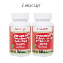 엔조라이프 뉴질랜드 초유 프로바이오틱스 딸기맛 120정 2통