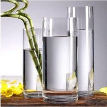 WARM대형 유리꽃병 플라워데코 대나무꽃병 인테리어 긴꽃전용, 구경 15 높이 20cm