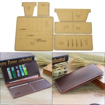 원데이클래스 가죽공방 카드지갑만들기 1 세트 가죽 공예 패션 성격 긴 지갑 지주 지갑 재봉 패턴 하드 크래프트 종이 스텐실 템플릿 9cm 1 cm, 없음