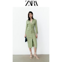 셔링 장식 프렌치 기질 ZARA 자라 여성 셔츠형 ZARA 자라 여성 원피스