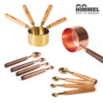 스텐 우드 원두 분유 이유식 요리 계량스푼 4종 세트, 힘멜 계량컵 4종세트 (로즈골드)