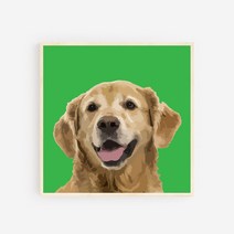 모두의팩토리 일러스트 강아지 나무액자 20종 반려견 우드 벽걸이액자 액자, AI12.골든 리트리버