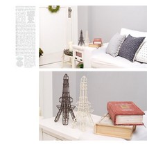 깔끔한 빈티지 인테리어 장식소품 에펠탑 모델하우스 책장 가게장식 키덜트 카페 데코, 아이보리