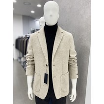 트루젠 남자 핸드메이드 울 혼방 멜란지 베이지 봄 겨울 콤비 자켓 하프코트 자켓