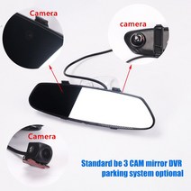 카플레이 모니터 무선 카링킷 HD 4.3 자동차 미러 DVR 대시 캠코더 후방 카메라 3 비디오 레코더, 한개옵션0