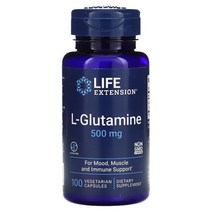 라이프익스텐션 L-글루타민 500MG 100캡슐, 단색, 한 사이즈