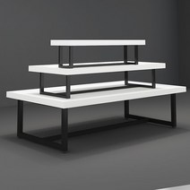 하이퍼진열대 백화점매대 앵글선반 약국 진열장 120cm, 우드 화이트