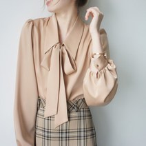 유퀴즈 온더블록 123회 김고은 빅 리본 수입 상의 스타일 여성 긴팔 봄 가을 블라우스 셔츠