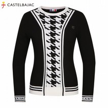 [까스텔바작] (여성)하운드체크 배색 니트_BG0WSW804_BK