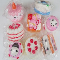 토미솔리 귀여운 디저트스퀴시 푸드스퀴시 점보 스퀴시 소프트라이징 스퀴시 장난감 스트레스 완화 파티디저트, 2개 랜덤세트