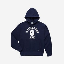 [정품] 베이프 x JJJ자운드 릴렉스드 클래식 컬리지 풀오버 후드 네이비 BAPE JJJJound Relaxed College Pullover Hoodie Navy 1055448