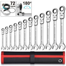 임팩트렌치 쥬피터 하이브로 소형 전동드라이버 충전식 래칫 렌치 세트 box end flex head ratcheting standard wrench set chrome gear, 10개(8-22)