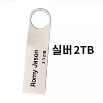 Romy Jason 실버 금속고리 USB 3.0 휴대용 2테라 대용량 메모리 2TB