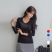 [나크21] (55~88) 브이넥 스판 무지티셔츠 KO21-T-02