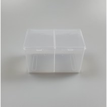 2구 투명 수납케이스 화장솜 면봉 보관함 소품정리 화장대 치실