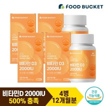푸드버킷 비타민D 2000IU 오렌지맛 츄어블 4박스 12개월분 200455
