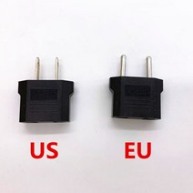 돼지코 어댑터 일본여행 여행용 전원 플러그 콘센트 변환기 소켓 유럽 미국 EU 일본 us에서 eu로의 1 개, 변환 플러그_100-240V | 검은색 | 미국