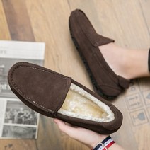 호주 수입 울 및 퍼 원 플러스 벨벳 비니 슈즈 남성용 신발 가죽 로퍼