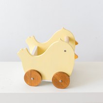오리 북 카트 트레이 미니 책꽂이 책장 이동식 트레일러 북트럭 보관함 정리함, 병아리
