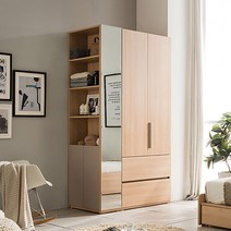 [2만원★즉시할인]장인가구 노트 800 거울사이드장 옷장세트(서랍형), 서랍형, 오크