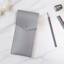 국내제작 오브리즈 가죽필통 펜파우치 펜케이스 다용도파우치 학생 필통, 라이트그레이