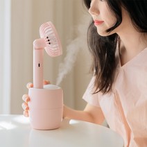2in1 미스트 선풍기 2in1 미스트 자동회전 핸디 선풍기, 하얀