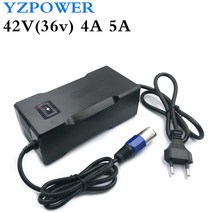YZPOWER 42V 4A 리튬 이온 배터리 충전기 36V 4AH 5AH 8AH 10AH 20AH Lipo 자전거 전동 공구 스쿠터 배터리 팩|battery charger|li, 1개, 실버, Showed Picture